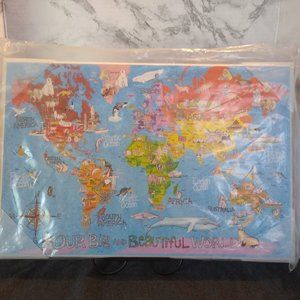 Wooden Wall Hanging "Our Big and Beautiful World"